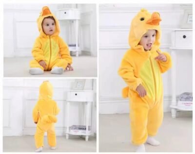 Michley Flannel Animal Hooded Romper