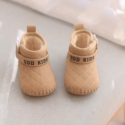 Quilted Bear High-Top Pram Shoes