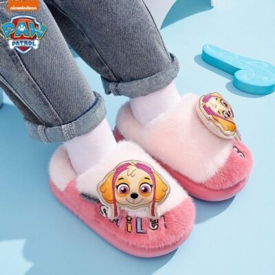 Paw Patrol Skye Plush Slippers - Premium Pink Kids Slides