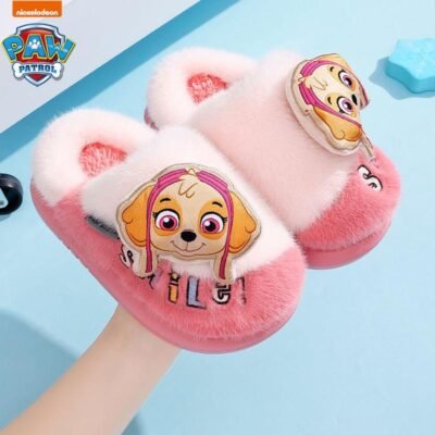 Paw Patrol Skye Plush Slippers - Premium Pink Kids Slides