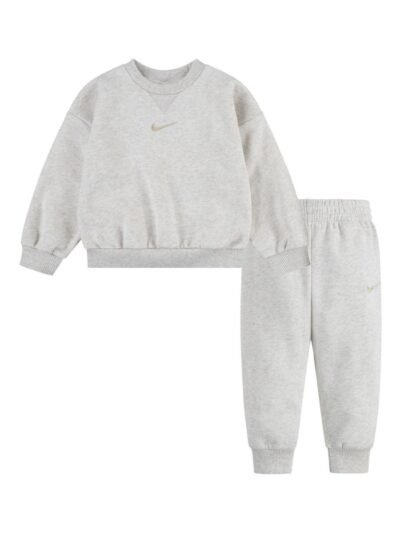 Nike Cream Little Kids Essential Marl Crew Tracksuit Set