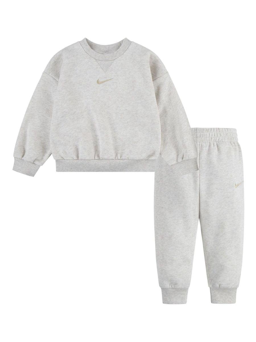 Nike Cream Little Kids Essential Marl Crew Tracksuit Set