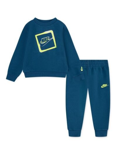 Nike Green Little Kids JDI Crew Joggers and Tracksuit Set