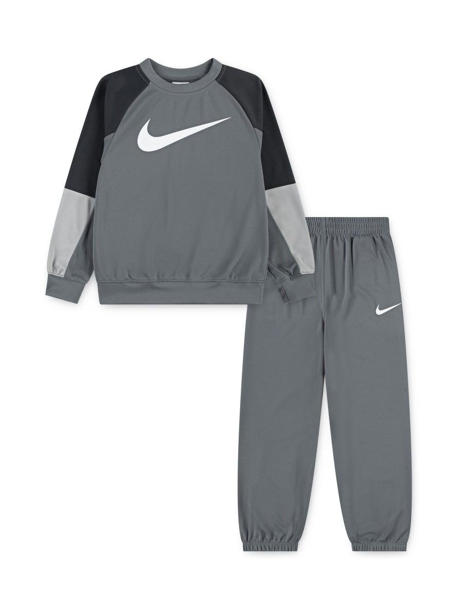 Nike Grey Little Kids Lifestyle Essentials Crew Tracksuit Set