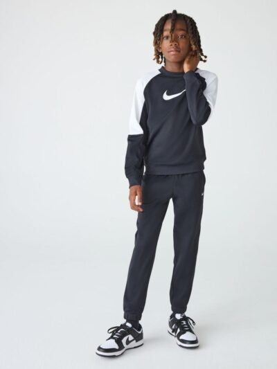 Nike Black Dri-FIT Poly Crew Tracksuit