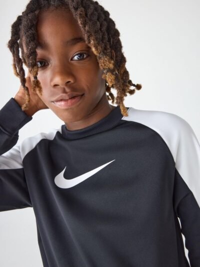 Nike Black Dri-FIT Poly Crew Tracksuit