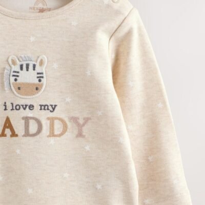 Neutral Zebra I Love My Daddy Baby Bodysuits 1 Pack