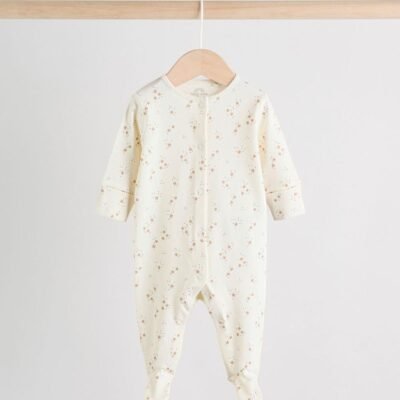 Neutral Baby Sleepsuit, Bodysuit, Beanie and Bib Set 4 Piece