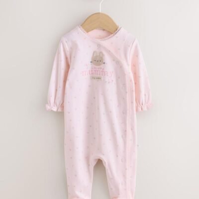 Pink Mummy Family Baby Sleepsuit
