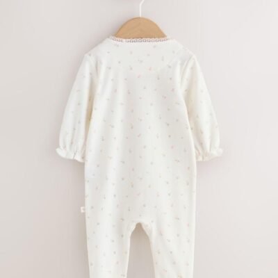 Ecru White Daddy Family Baby Sleepsuit