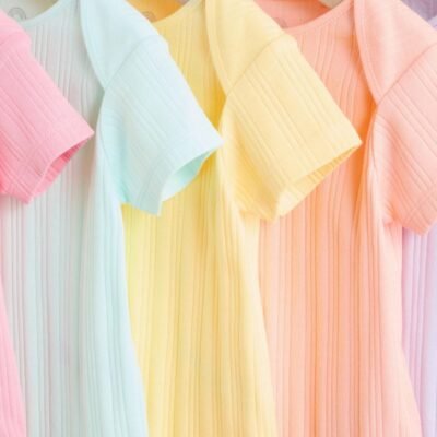 Multi Pastel 5 Pack Short Sleeve Baby Bodysuits