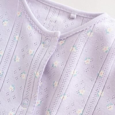 Lilac Purple Baby Sleepsuit 4 Pack