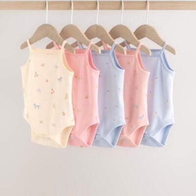Multi Vest Baby Bodysuits 5 Pack