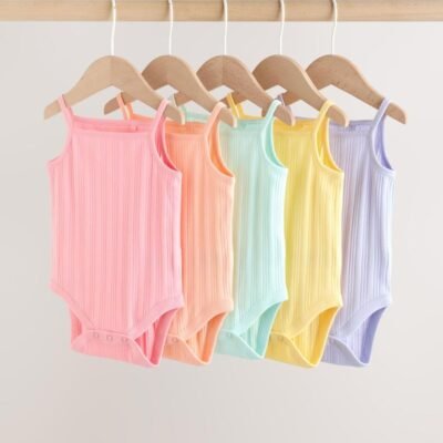 Multi Vest Baby Bodysuits 5 Pack