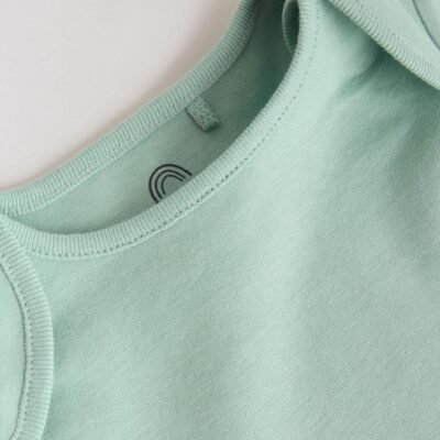 Green Short Sleeve Baby Bodysuits 5 Pack