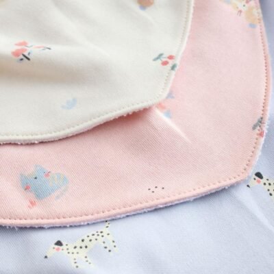 Multi Pastel Character Baby Dribble Bibs 5 Pack