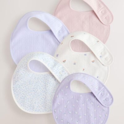 Purple Baby Bibs 5 Pack