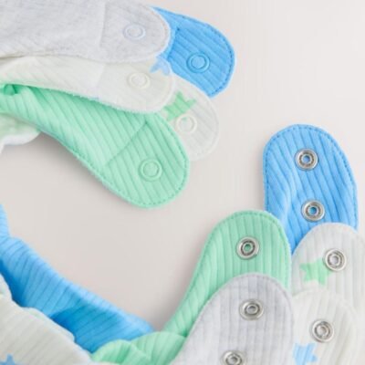 Blue/Green Baby Dribble Bibs 5 Pack