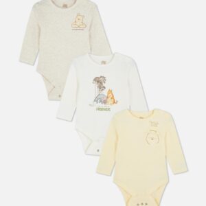 3pk Disney’s Winnie the Pooh Room to Grow Newborn Bodysuits