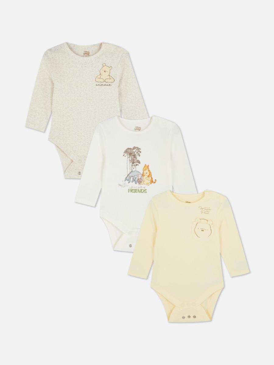 3pk Disney’s Winnie the Pooh Room to Grow Newborn Bodysuits