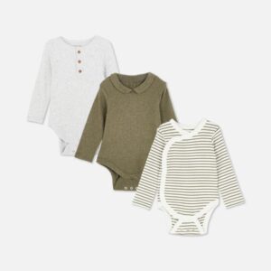 3pk Room to Grow Long Sleeve Newborn Bodysuits