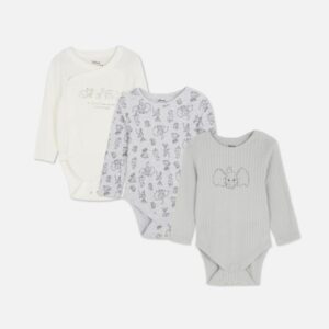 3pk Disney X Steve Thompson Long Sleeve Newborn Bodysuits