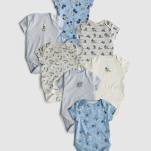 7pk Disney’s Mickey Mouse Short Sleeve Bodysuits