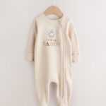 Neutral I Love My Daddy Two Way Zip Baby Sleepsuit