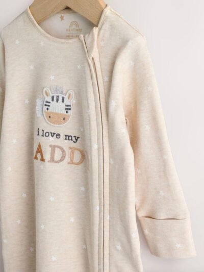 Neutral I Love My Daddy Two Way Zip Baby Sleepsuit