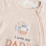 Neutral I Love My Daddy Two Way Zip Baby Sleepsuit