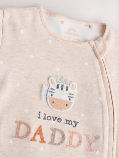 Neutral I Love My Daddy Two Way Zip Baby Sleepsuit