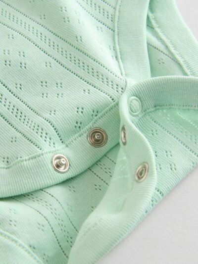 Pastels 5 Pack Short Sleeve Pointelle Baby Bodysuits