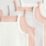 Pink 5 Pack Vest Pointelle Baby Bodysuits
