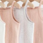 Pink 5 Pack Vest Pointelle Baby Bodysuits