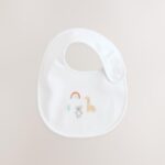 White Animal Print Baby Bibs 5 Pack