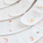 White Animal Print Baby Bibs 5 Pack