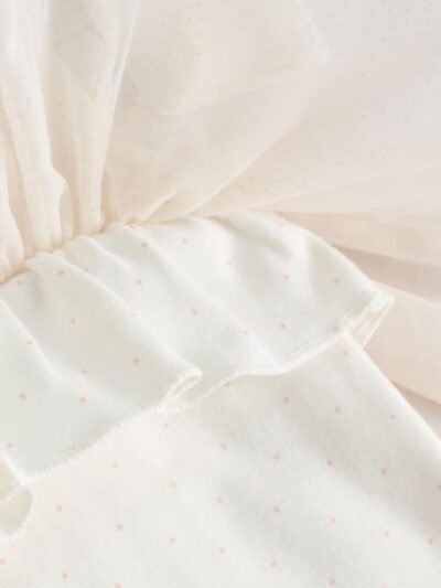 Ecru Bunny Tutu Baby Sleepsuit