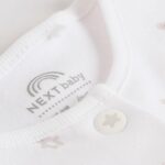White Baby Sleepsuit, Bodysuit, Beanie and Bib Set 4 Piece