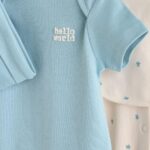 Blue Baby Sleepsuit, Bodysuit, Beanie and Bib Set 4 Piece