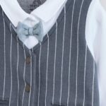 Navy Smart Bow Tie Baby Sleepsuit