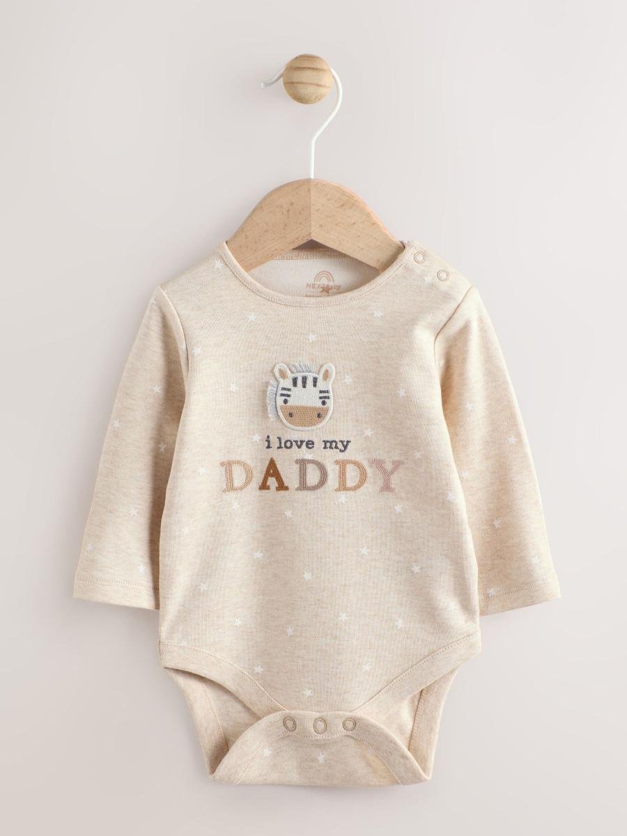 Neutral Zebra I Love My Daddy Baby Bodysuits 1 Pack
