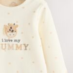 Cream Giraffe I Love My Mummy Baby Bodysuits 1 Pack
