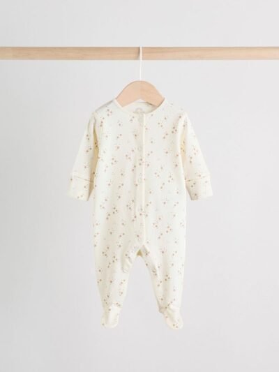 Neutral Baby Sleepsuit, Bodysuit, Beanie and Bib Set 4 Piece