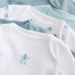 Blue Baby Elephant Long Sleeved Bodysuits 5 Pack