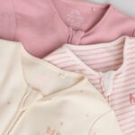 Pink Heart Two Way Zip Baby Sleepsuits 3 Pack