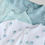 Blue Baby Linear Elephant Sleepsuits 3 Pack