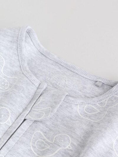 Grey Baby Two Way Zip Sleepsuits 3 Pack