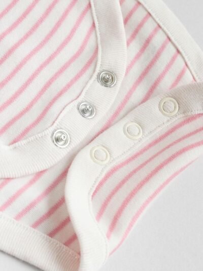 Pink Heart Baby Short Sleeve Bodysuits 5 Pack