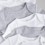 Grey Baby Short Sleeved Bodysuits 5 Pack