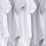 Grey Baby Short Sleeved Bodysuits 5 Pack